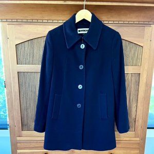 Eggplant Kristen Blake Classic Cashmere Wool Coat, Small